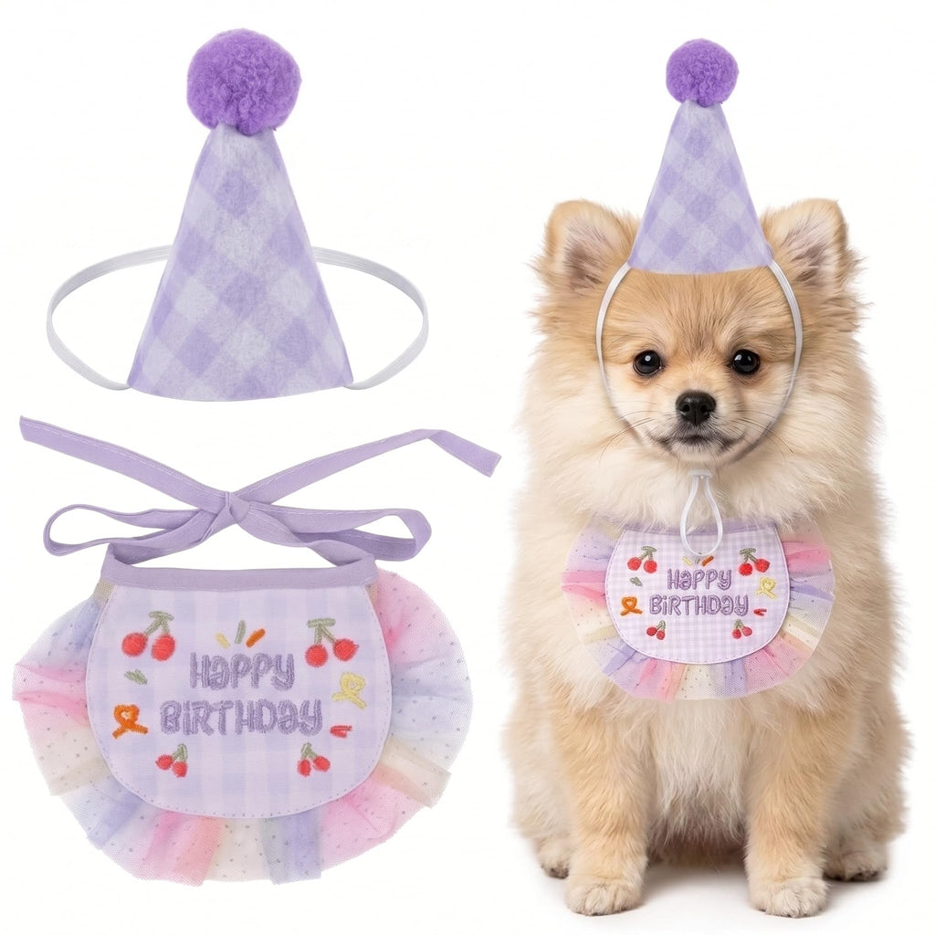 Costume de princesse de chat Robes de chat Tutu Kitte Ensemble d'écharpe de chapeau d'anniversaire Vêtements Dog Outfit for