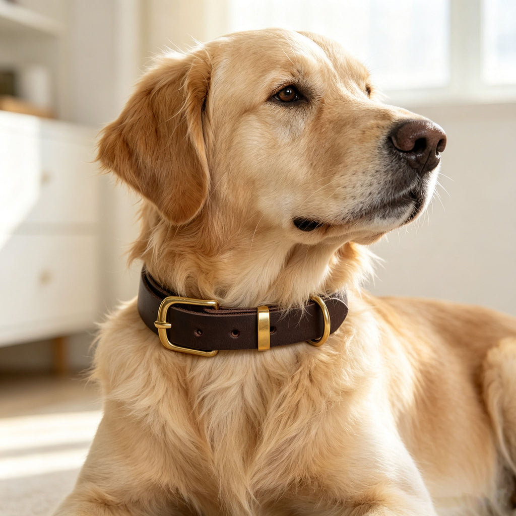 Collier pour animaux de style vintage avec fixations en laiton