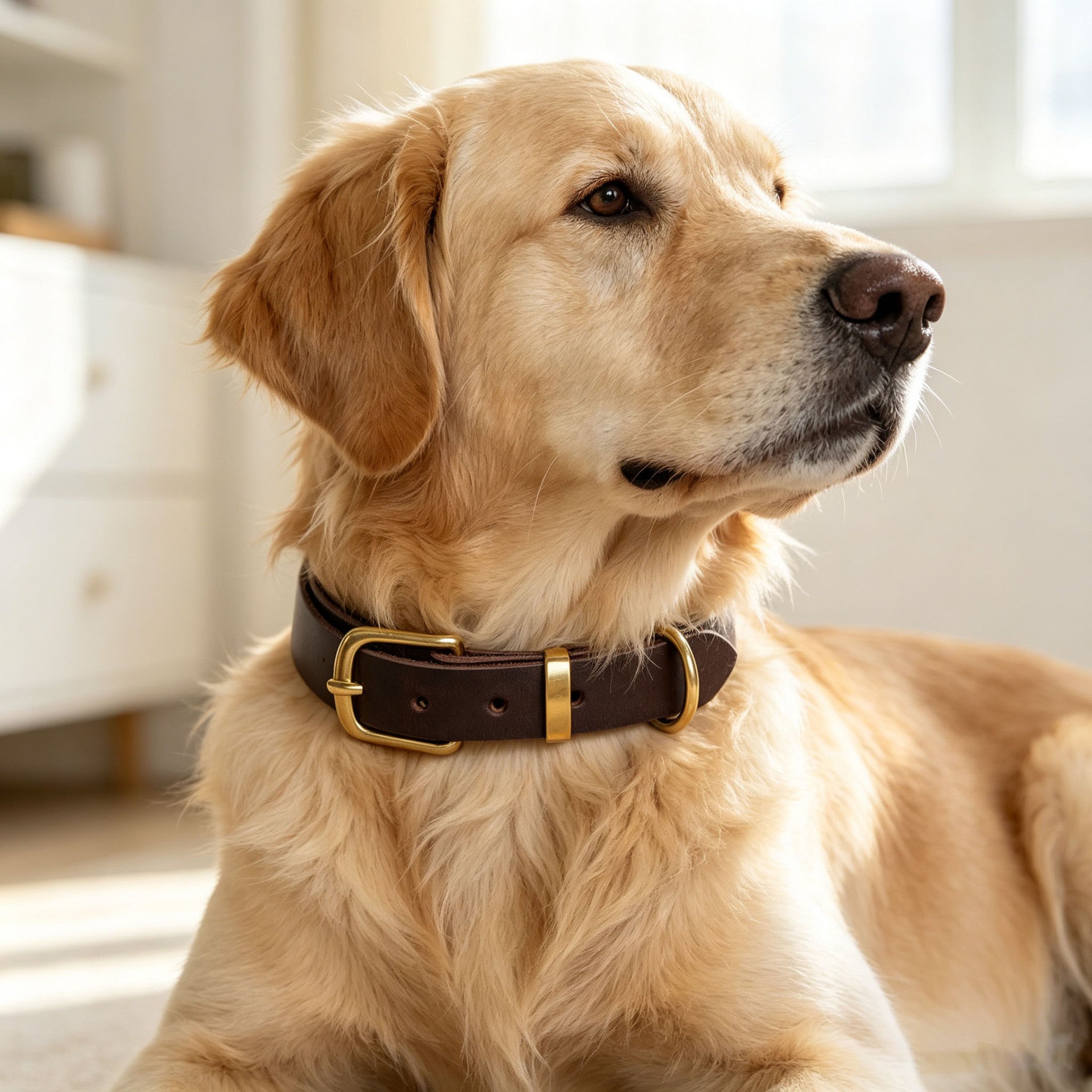 Collier pour animaux de style vintage avec fixations en laiton