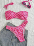 Maillot de bain en dentelle de couleur solide Bikini mode et sexy