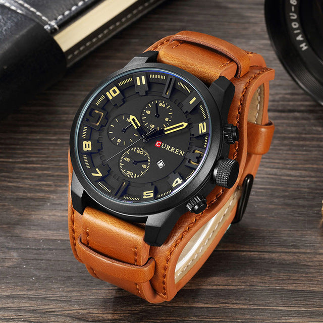 Ceinture Sports Grande Plaque Montre Quartz
