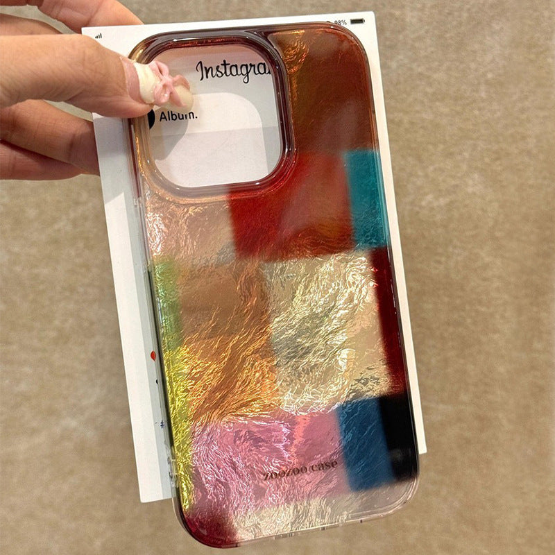 Étui de téléphone en Plaid carré coloré
