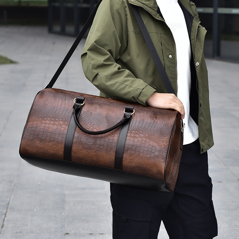 Mode homme Sports de plein air personnalisés Crocodile modèle sac de voyage