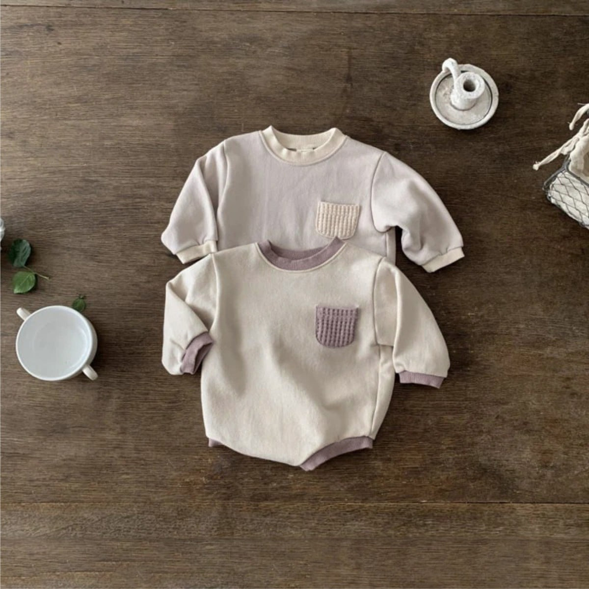 Vêtements de bébé Automne et d'hiver Vêtements garçons et filles Fashion Pocket Rib