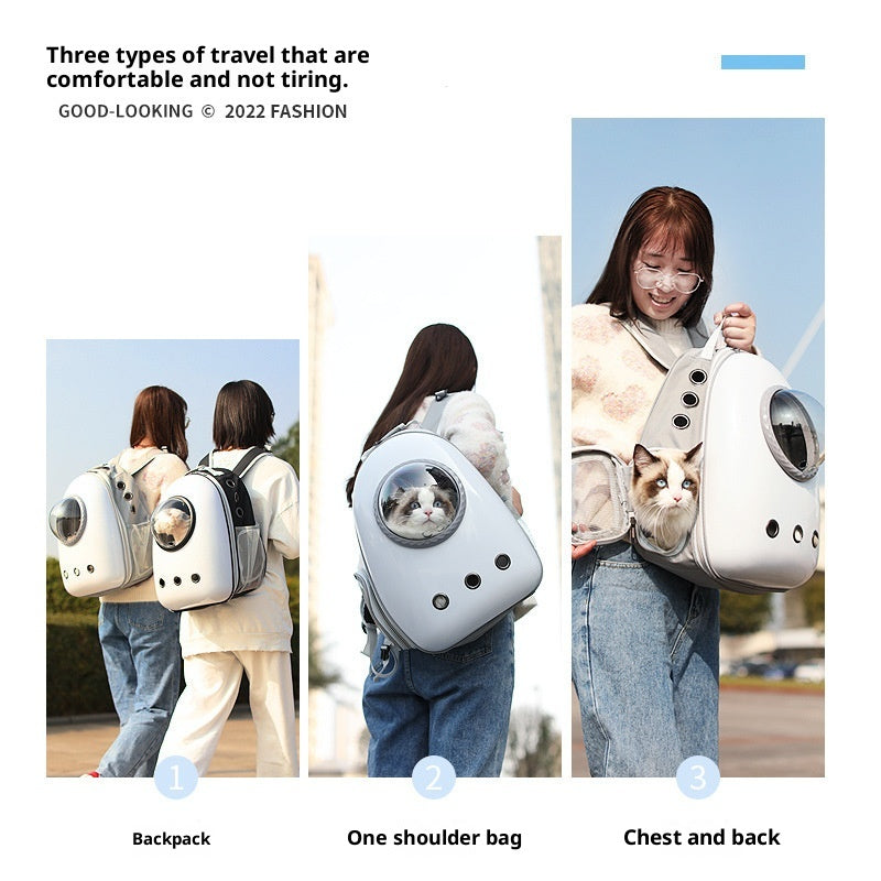 Grand côté capacité sac scolaire ouvert chat portable