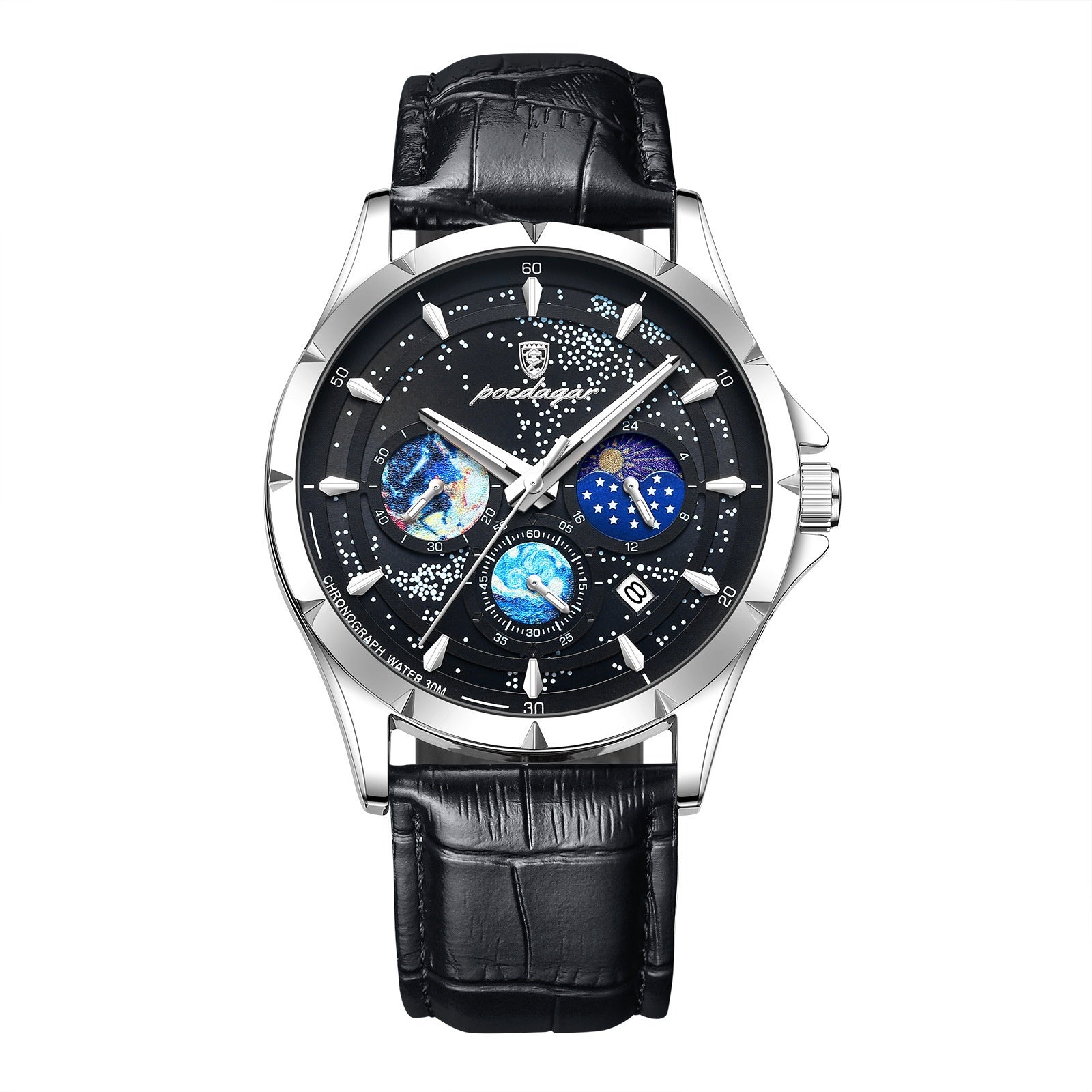 Montres à quartz multifonctions pour hommes lumineux