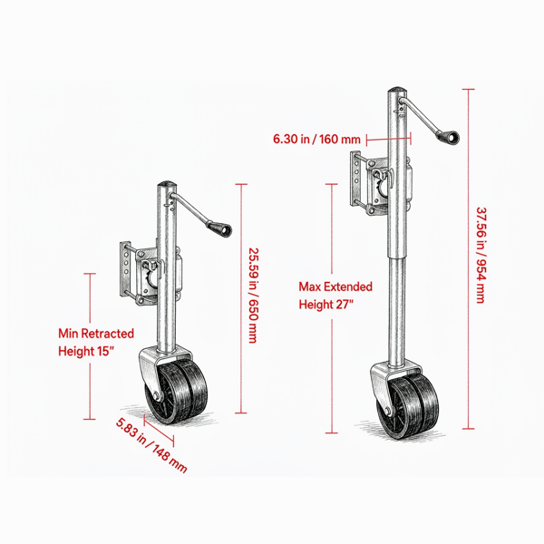 Remorque de bateau pivotante de 2000 Lbs avec double roue PP