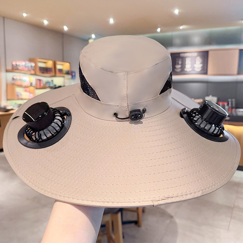 Chapeau d'éventail solaire avec grand chapeau d'ombre solaire pour les hommes