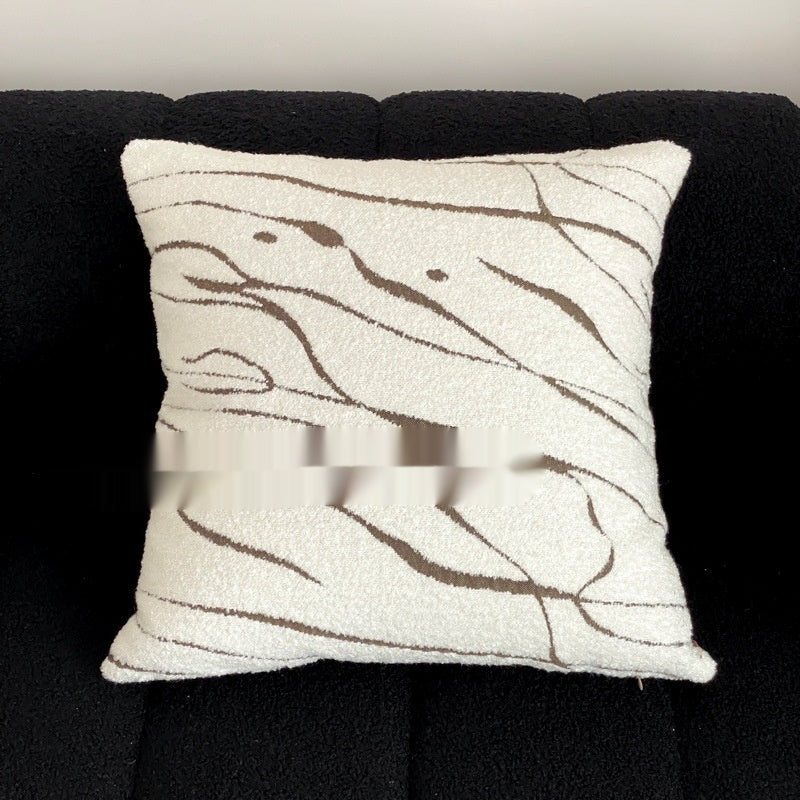Manzhen Nordic Skin-Tone Woven Jacquard Rétro Résumé Canapé Coussin