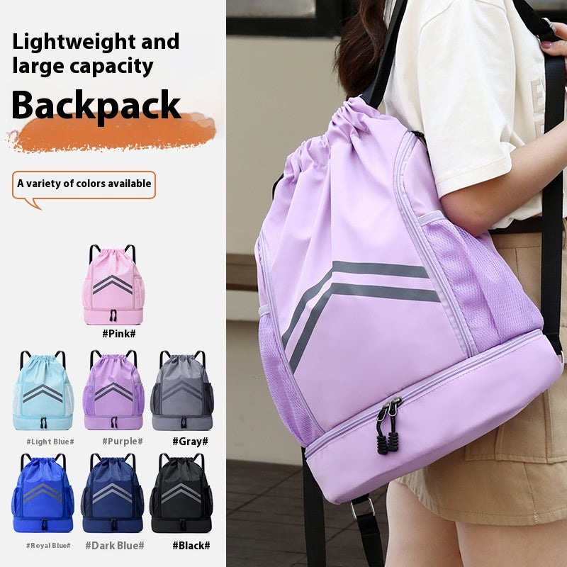Sac à cordons de serrage homme avec sac à dos réfléchissant pour le sport