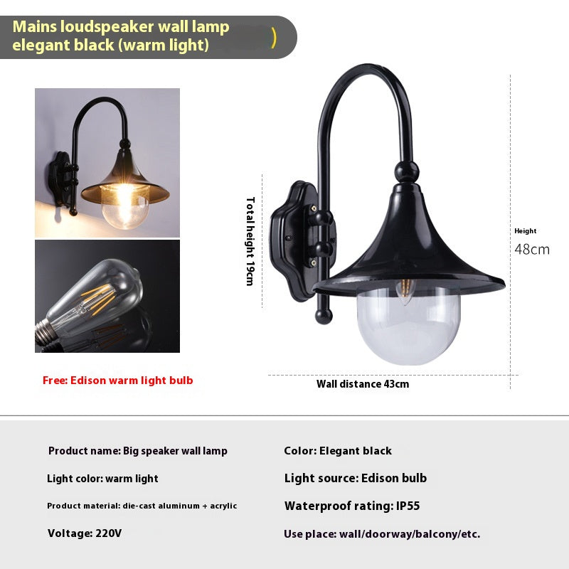 Lampe murale extérieure Lampe murale en corne Porte extérieure Lampe Stairs Pastoral Aluminium Balcon Expose