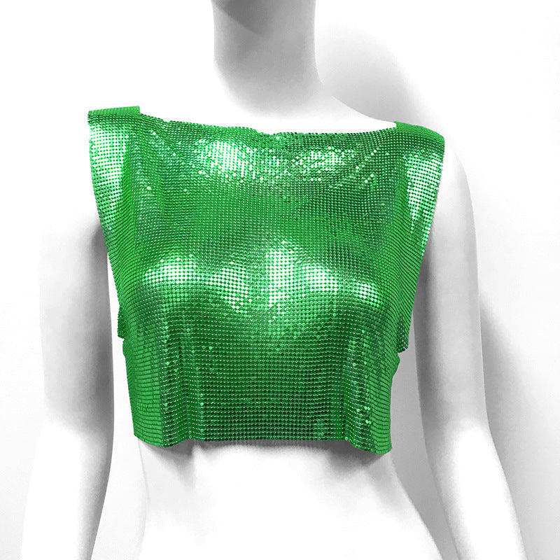 Les paillettes en métal pour femmes Top Veste de style doux et épicé