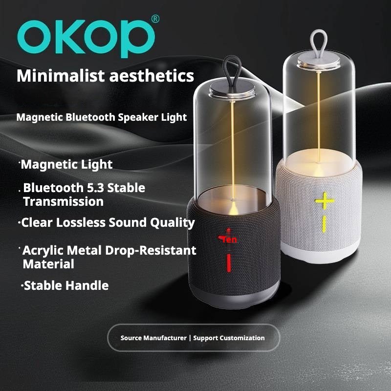 KP-816 Haut-parleur bluetooth extérieur portable avec lumière de nuit acrylique adaptée au côté du lit ou