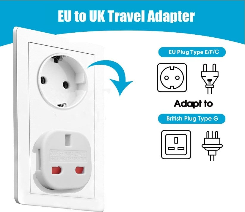 6X Black UK Vers l'UE Adaptateur de voyage Europe Adaptateur de prise européenne UK 3 broches à 2 broches