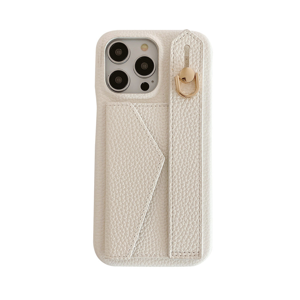 Case de téléphone de carte de portefeuille de couleur solide simple
