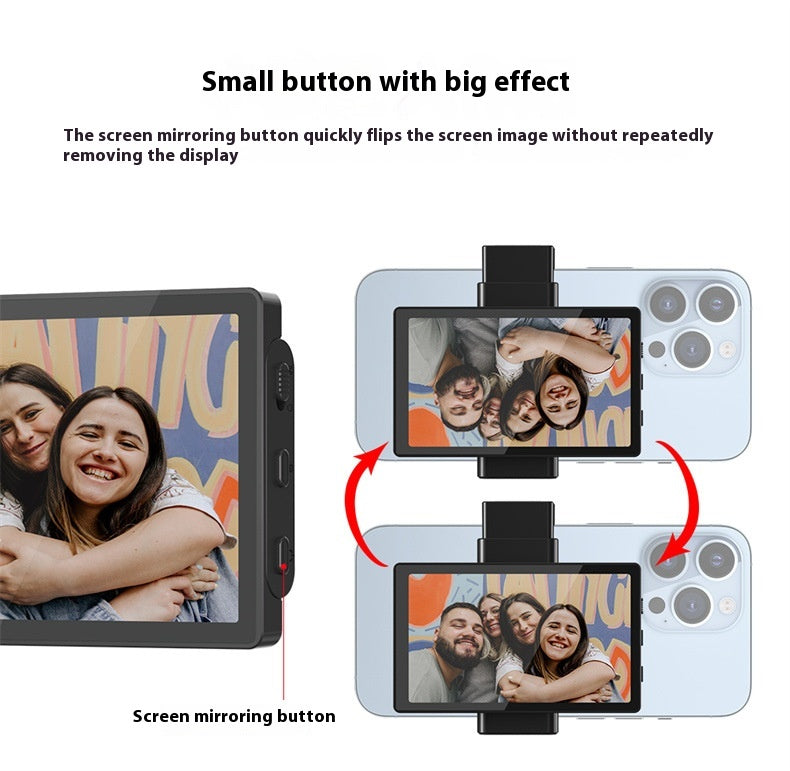 Téléphone mobile Selfie Miroir Affichage écran Aspiration magnétique Clip téléphone