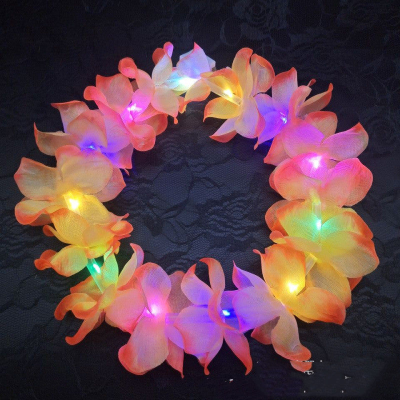 Handmade Polyester Luminous Hawaiian Style Colorful Garland
