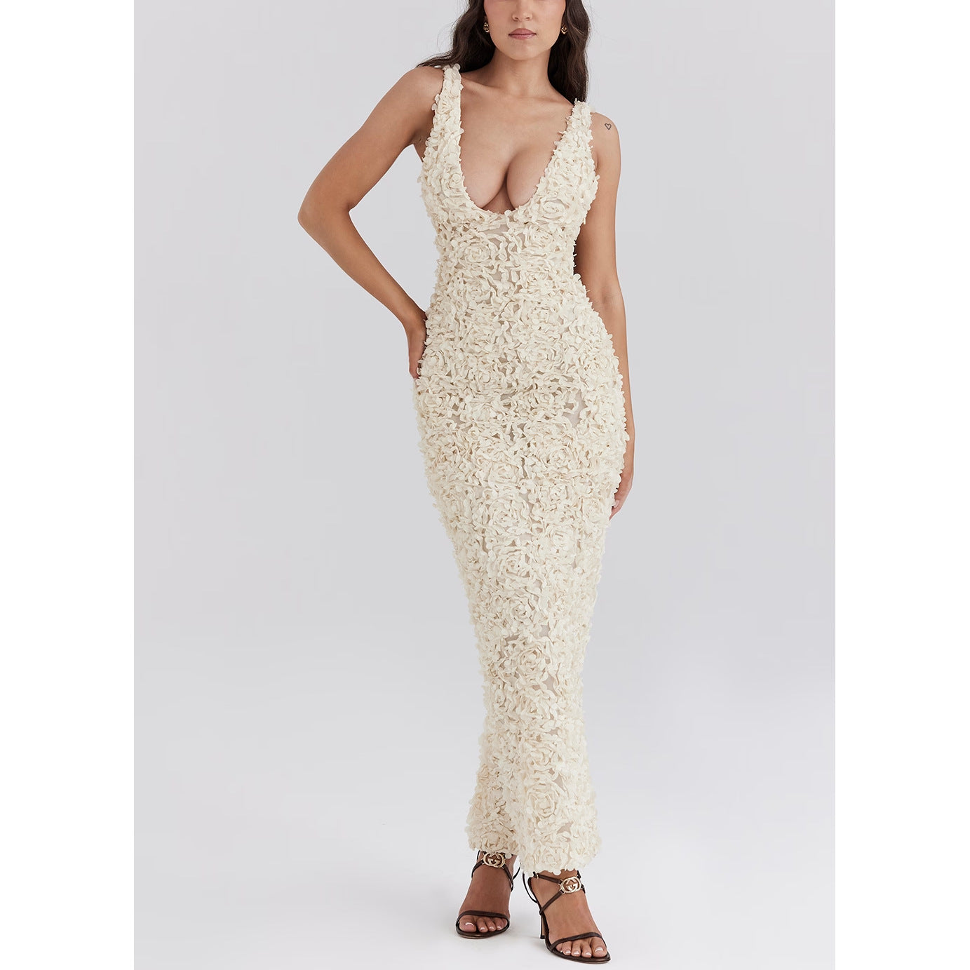 2024ss Sexy Deep V Robe de fête