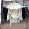 Manteau de cachemire à capuche à double face pour femmes
