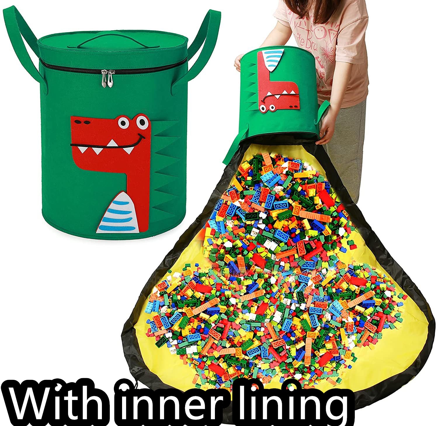 Sac de rangement feutre Toy Play Mat 2 en 1 Pull Rope