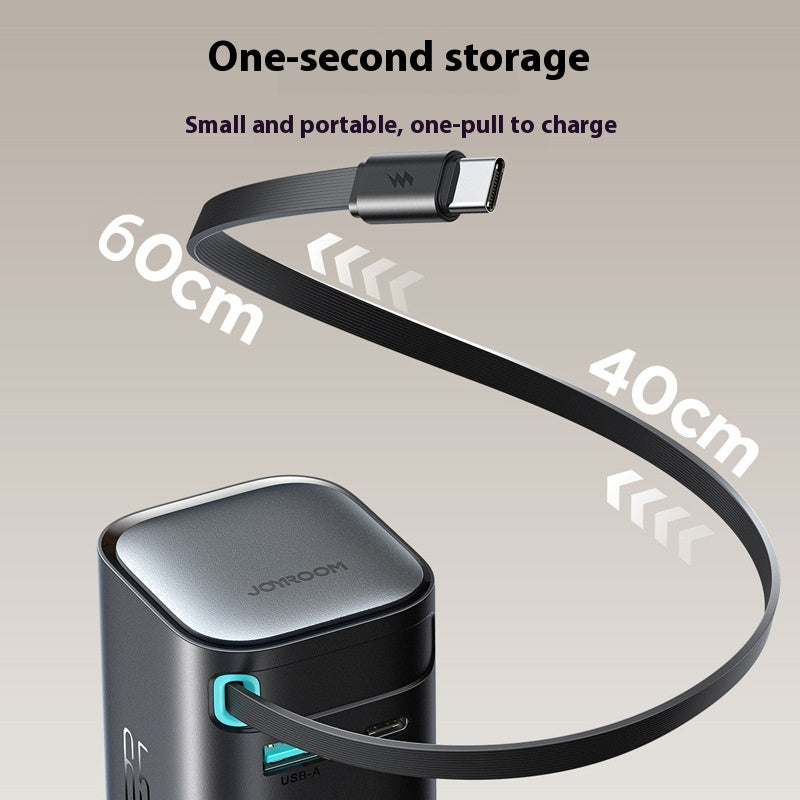 Chargeur de ligne télescopique de type c 65W à charge rapide
