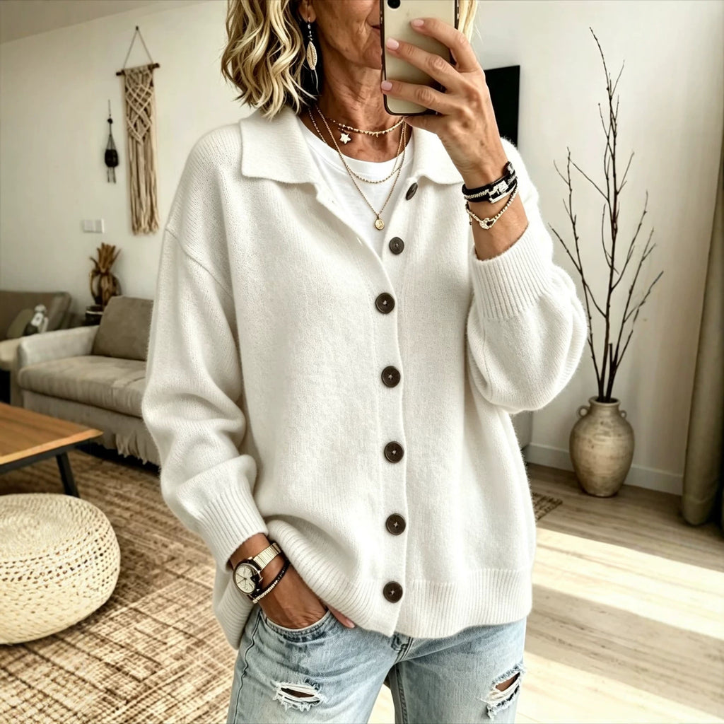 Cardigan tricoté avec boutons Et des vêtements de dessus pour femmes Lapel