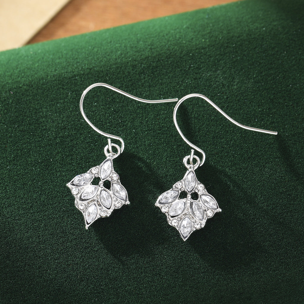 Boucles d'oreilles Zircon-Inlaid Vintage