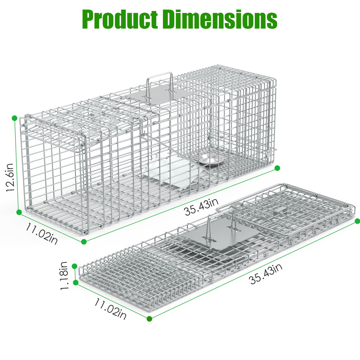 1Pc Cage de piège de chat humain avec des gants Catch Release Live Animal Rodent Cage Gal collapsible