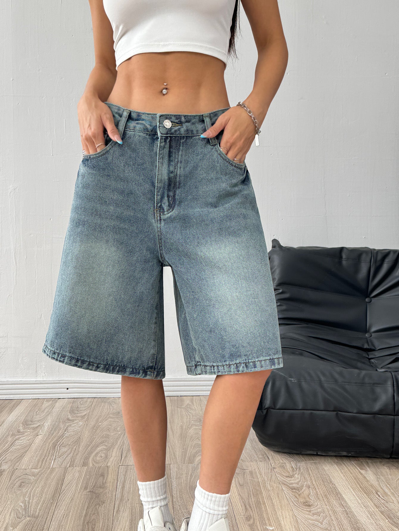 Short en denim casual loose-Fit pour femmes