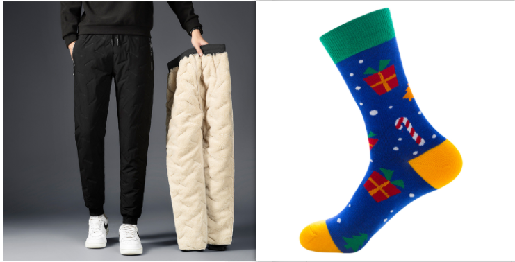 Pantalon en coton rembourré homme avec cachemire