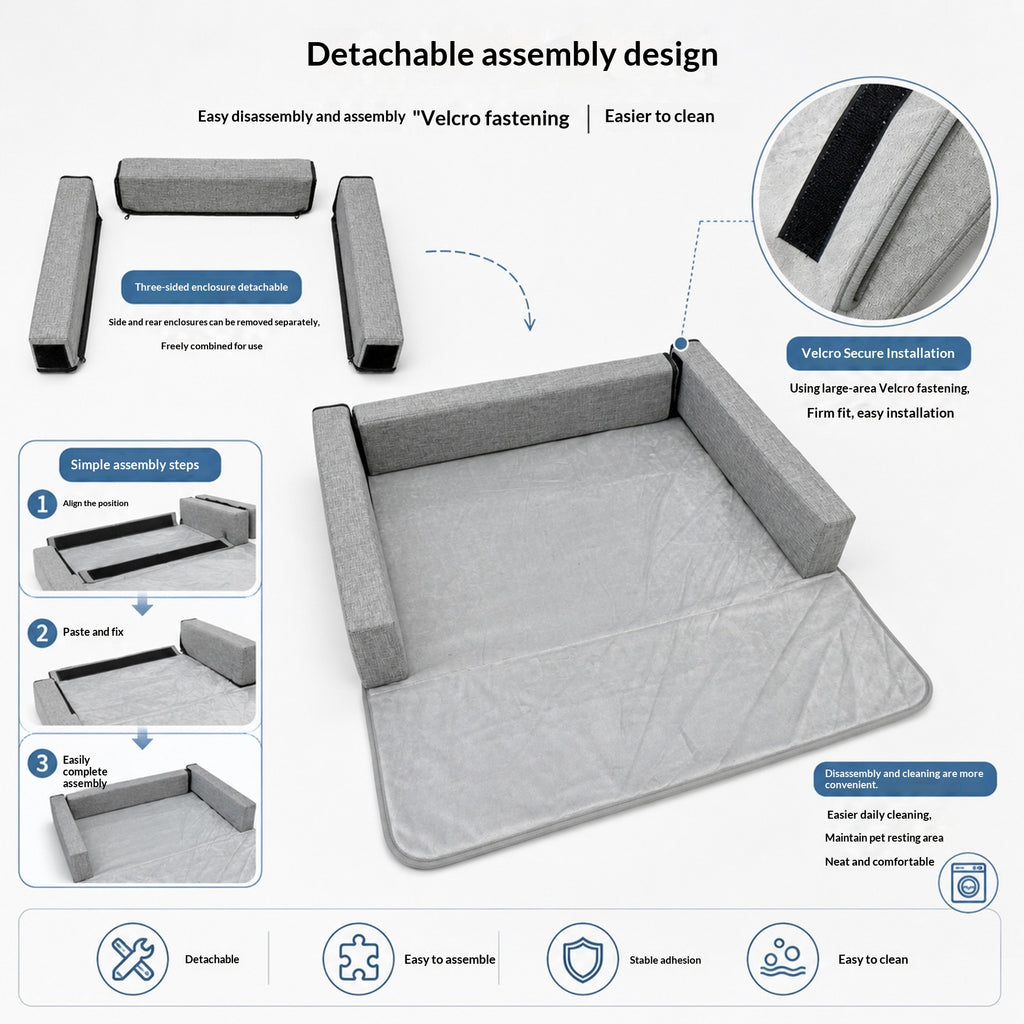 Pet Sofa Matelas Detachable Design Facile à nettoyer doux et confortable pour la peau Trois