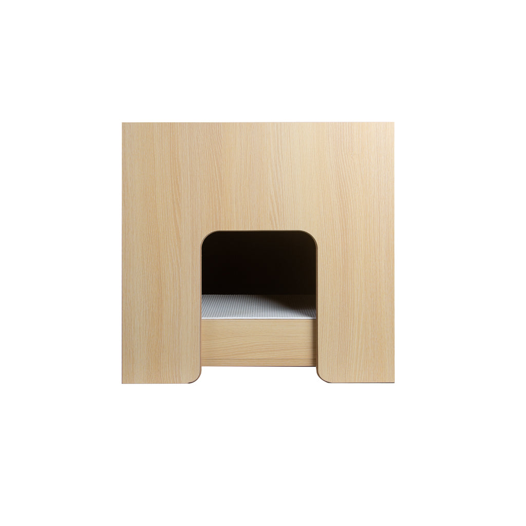 Maison de chat en bois moderne avec paillasson