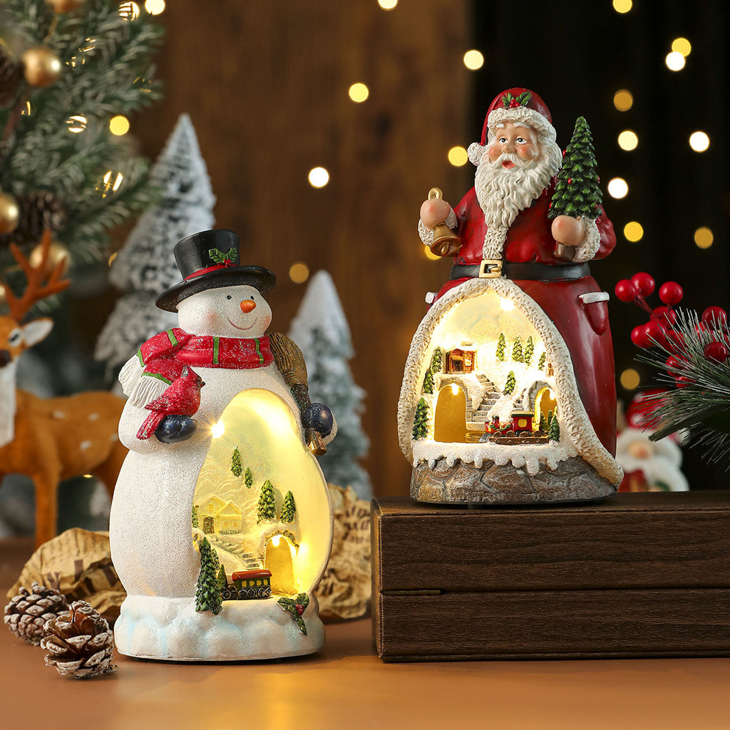 Christmas Resin Rotating LED Lamp Ornaments