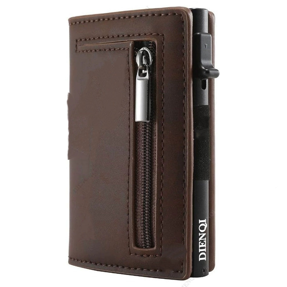Ancien modèle de fibre de carbone Porte-carte multifonction en cuir pour hommes