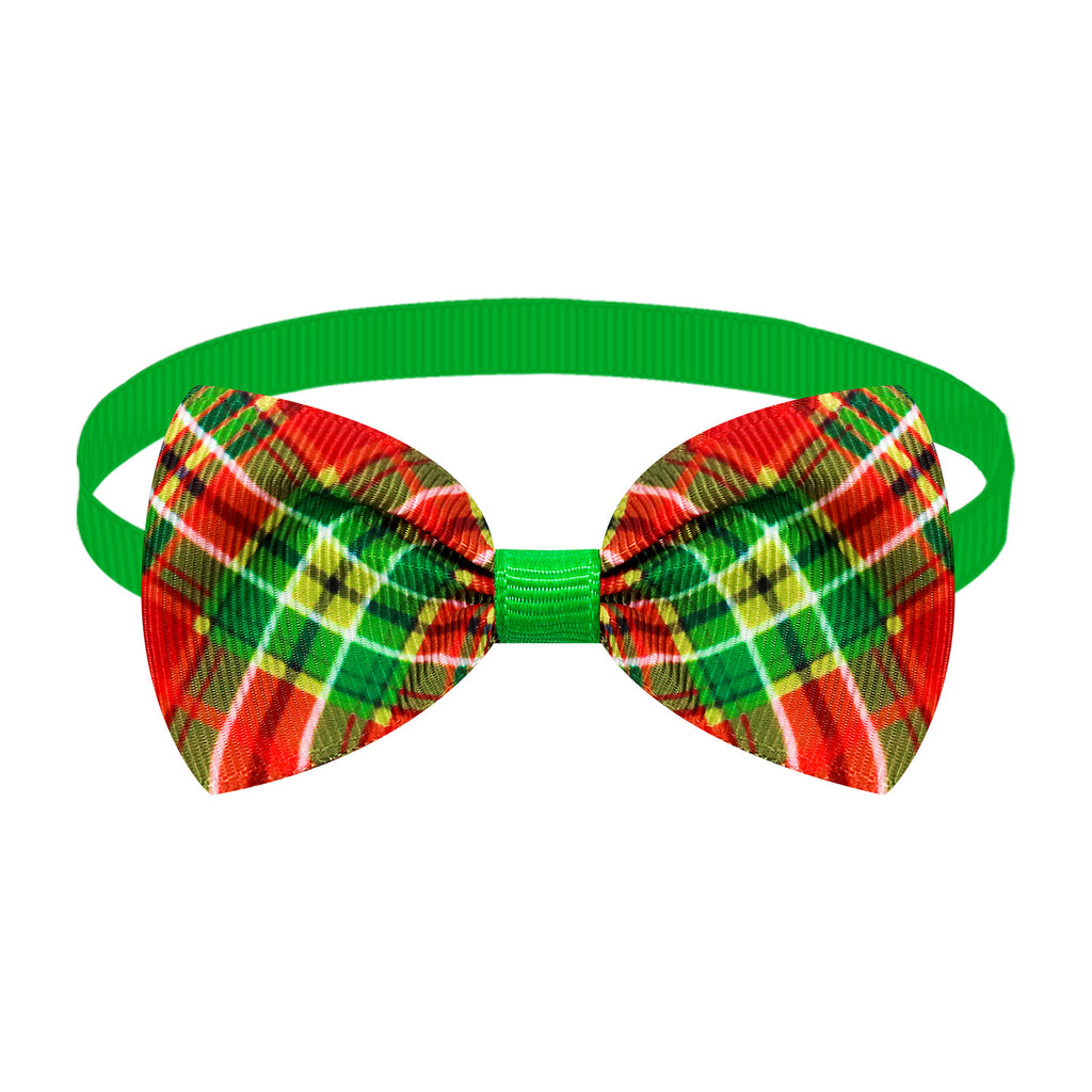 Christmas Plaid Striped Bow Tie Dog Cat Un mot Bow Tie couleurs multiples