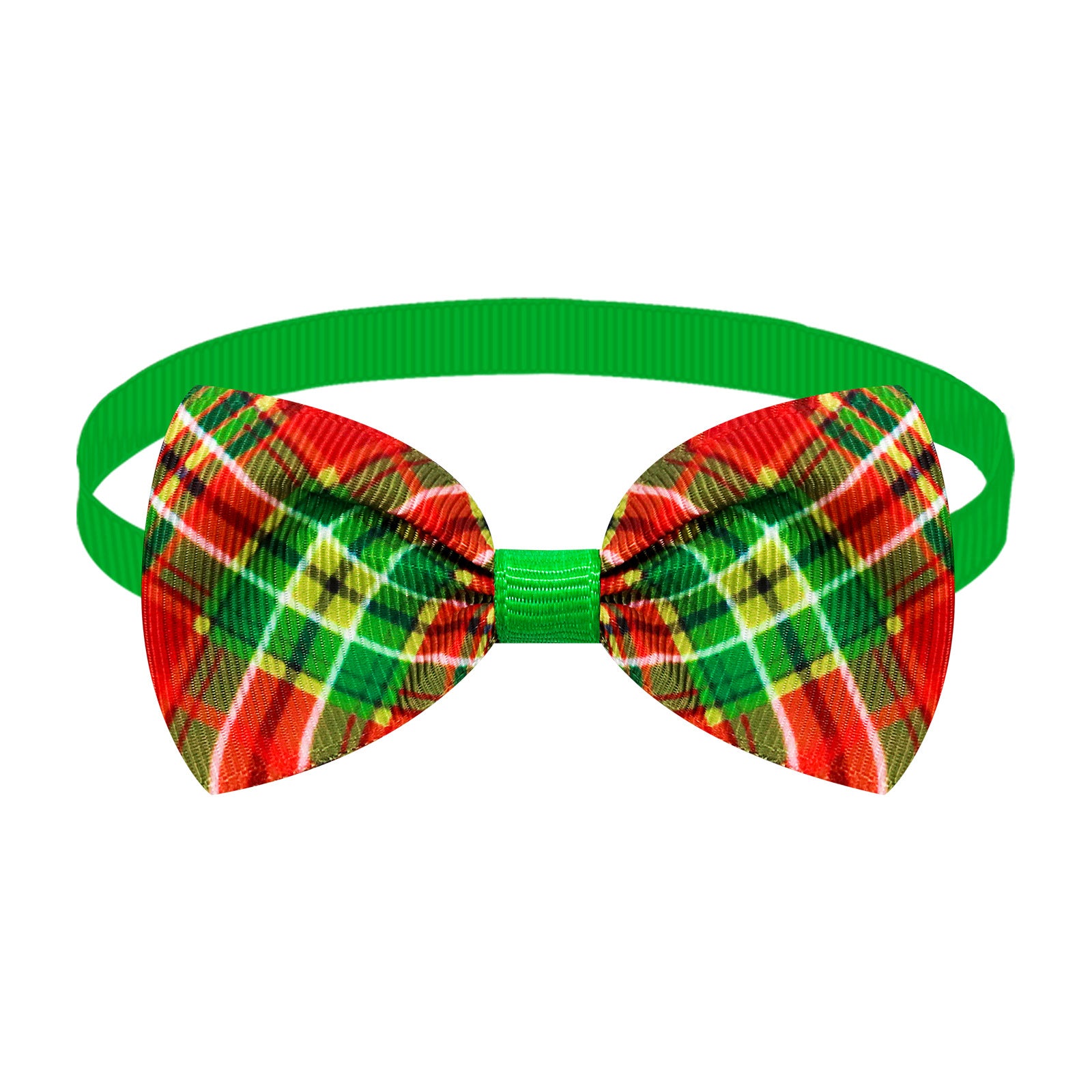 Christmas Plaid Striped Bow Tie Dog Cat Un mot Bow Tie couleurs multiples
