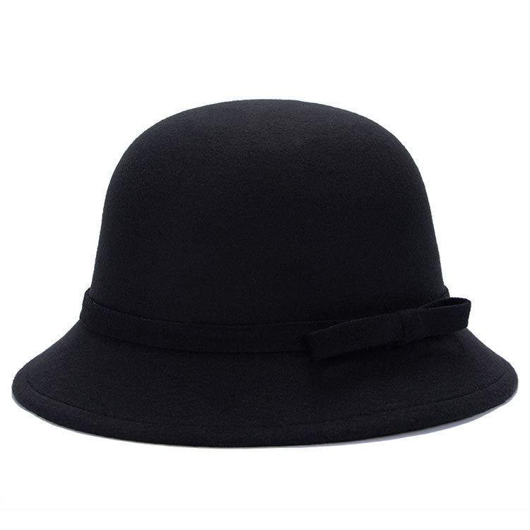 Chapeau de Bowler Fashionable et Élégant Femmes avec une Bow rayée