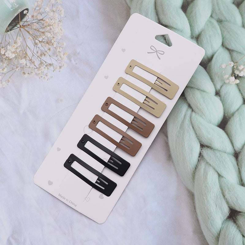 Coffee Color Series Barrettes Girl Side Clip Duckbill Clip Internet Célébrité