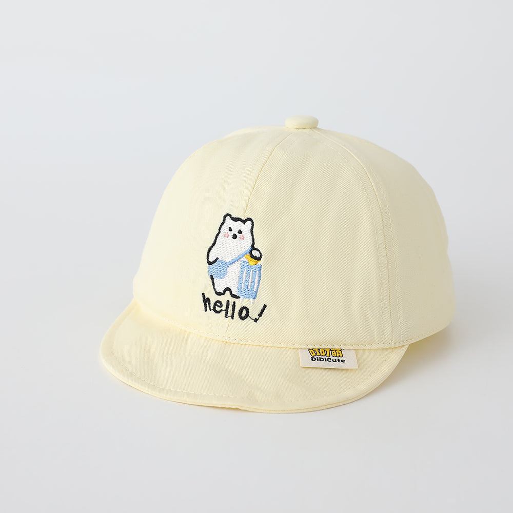 Base de caricature polaire brodée pour enfant Cute Casual Brimmed