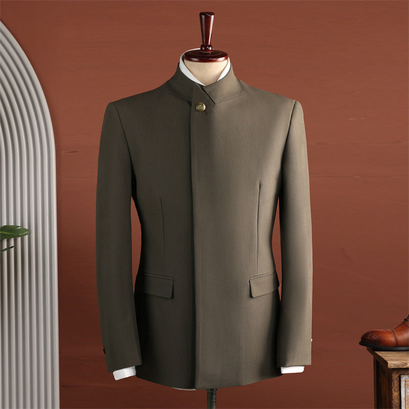 Hommes Collier noir Mandarin costume à deux pièces