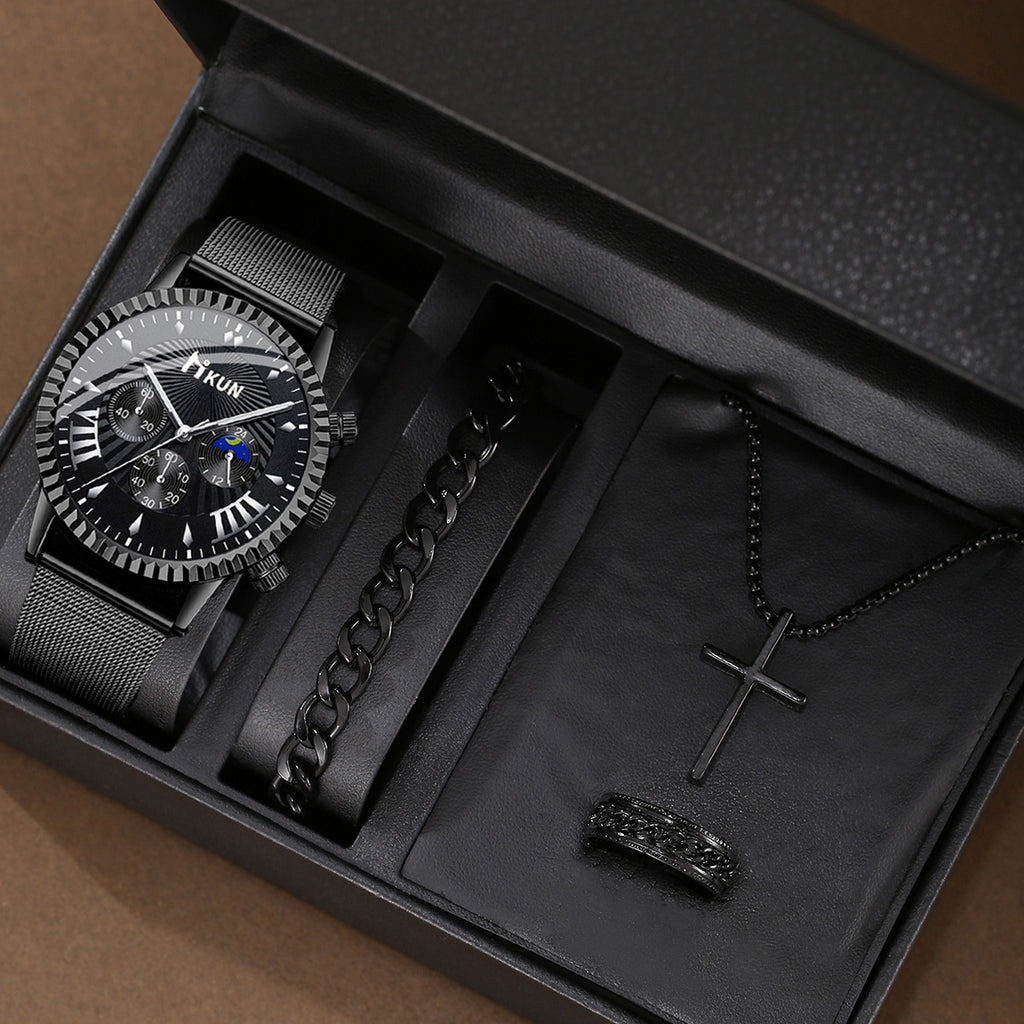 Fashion Trendy Sports Casual Hommes Montre Mesh Quartz