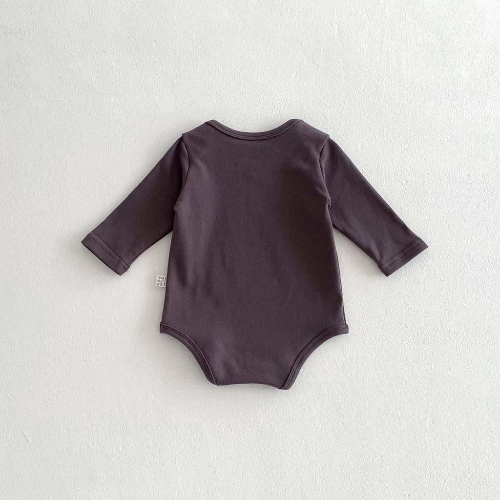 Les nouveaux-nés vêtements bébé printemps et automne couleur solide manches longues bout en vêtements