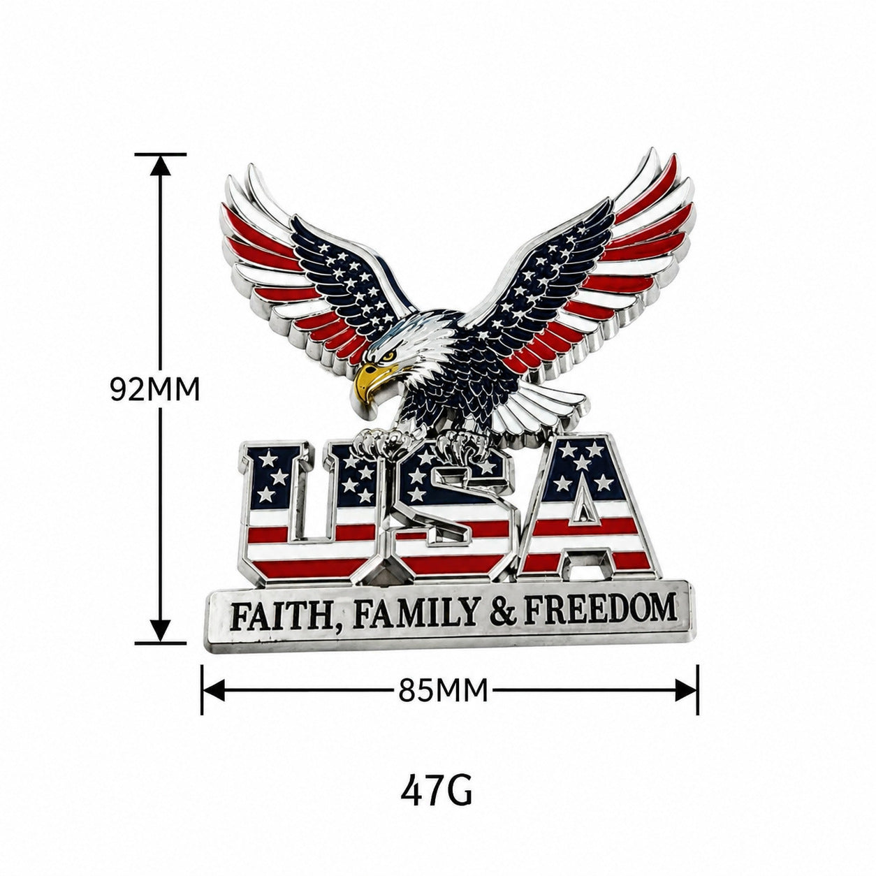 Sticker d'emblème de voiture d'aigle à calotte métallique