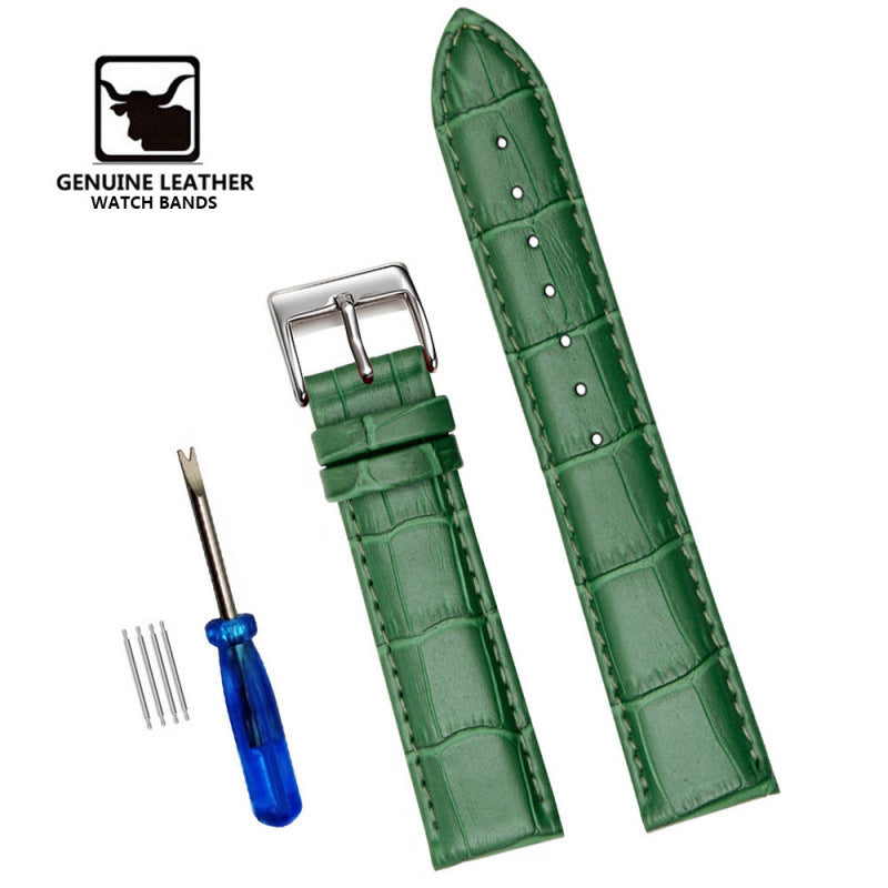 Comfortable Genuine Leather Watch Strap Cowhide