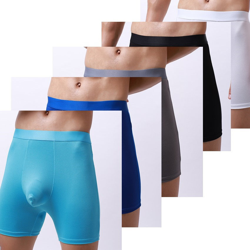 Boxers allongés hommes Respirant Mesh Sous-vêtements Sports