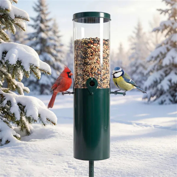 Mangeoire à oiseaux anti-écureuil sur pied, 4 points de nourrissage