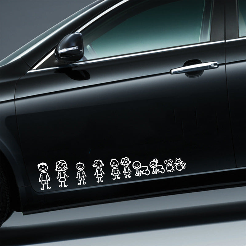 Stickers Voiture Cartoon Grande Famille Drôle