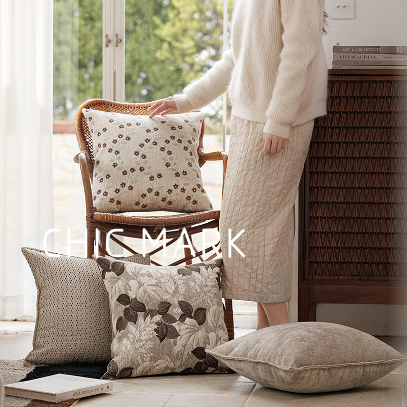 Coussin arrière simple et polyvalent en tissu Jacquard