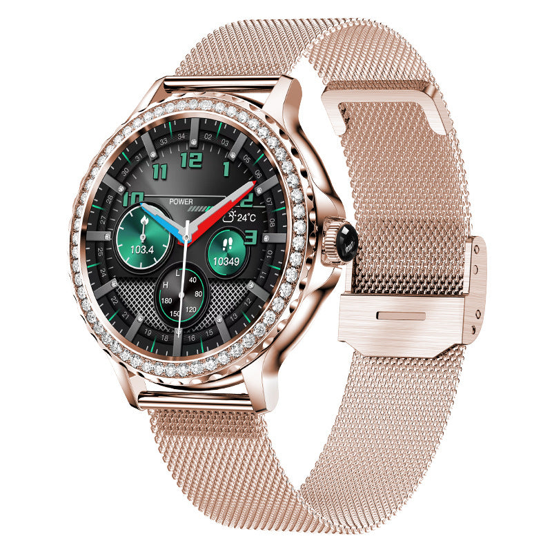 Bluetooth Calling Smart Fitness Bracelet Montre imperméable avec des Accents Diamant