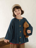 Filles Col rond Veste denim relâchée